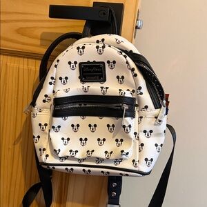 Disney Cream and Black Mickey Mouse Backpack